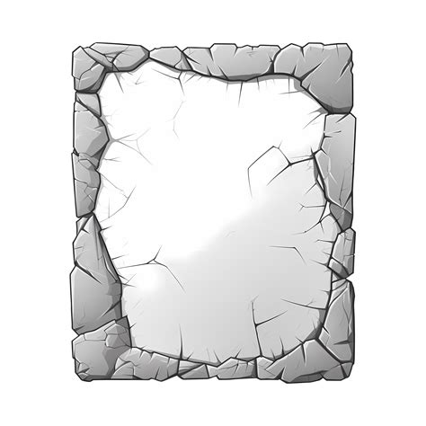 Stone Tablet Rock Banner With Cracked Elements For Game Ui 29239227 Png