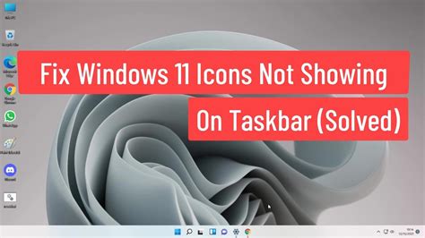 Fix Windows 11 Icons Not Showing On Taskbar Solved Youtube