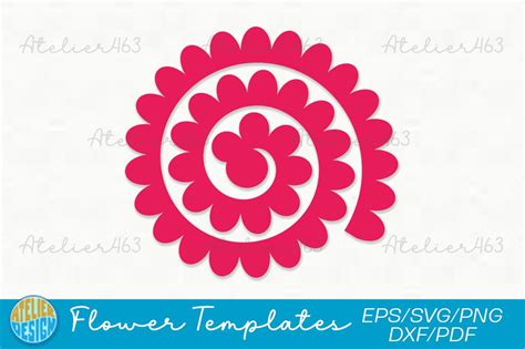Rolled Paper Flower Templates Svg Graphic By Atelier Design · Creative