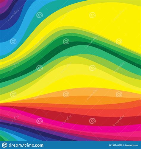 Rainbow Wave Background Vector Illustration Decorative Design Stock