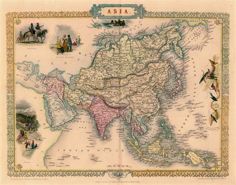 Antique Map Of Asia By Tallis 1851 Map Asia World Pinterest