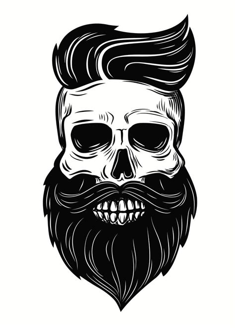 A Skull With A Beard And Mustache