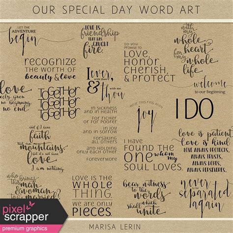 Our Special Day Word Art Kit By Marisa Lerin Graphics Kit