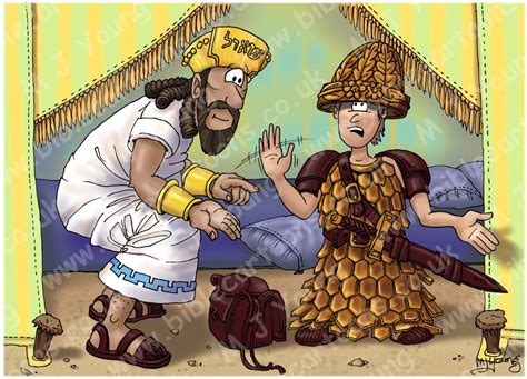 1 Samuel 17 David And Goliath Scene 08 Sauls Armour Bible Cartoons