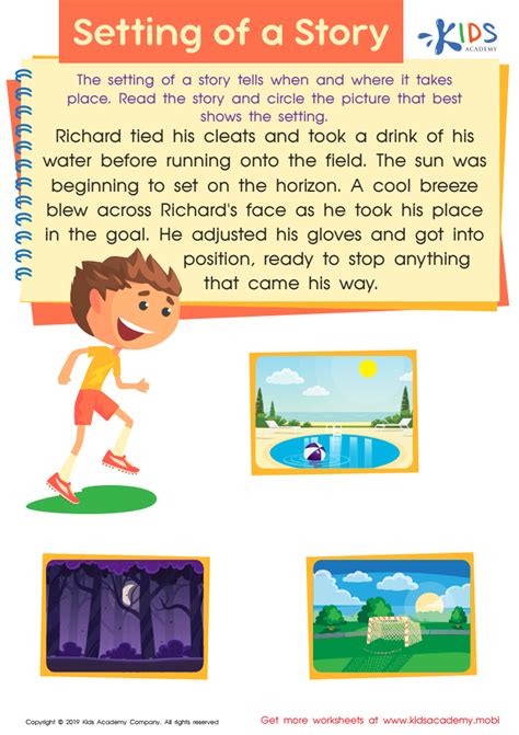 Setting Of A Story Worksheet For Kids