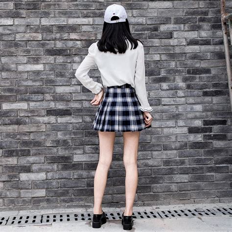 Harajuku Short Skirt Korean Plaid Skirt Zipper High Waist School Girl Pleated Plaid Skirt Sexy