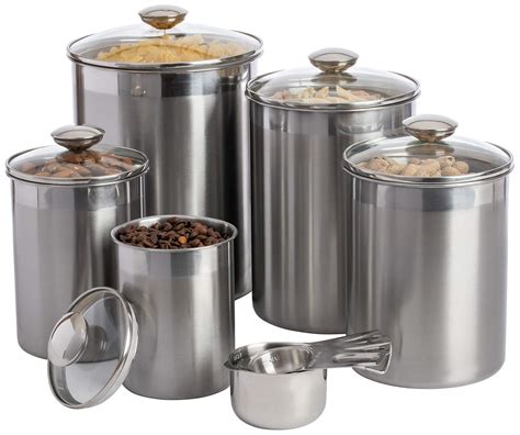 buy silveronyx canisters sets for the kitchen counter 10 piece stainless steel canisters w