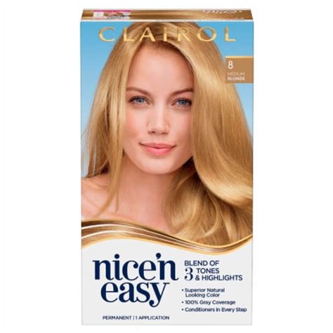 Clairol Nicen Easy Permanent Hair Color 8 Medium Blonde 1 Ct Bakers