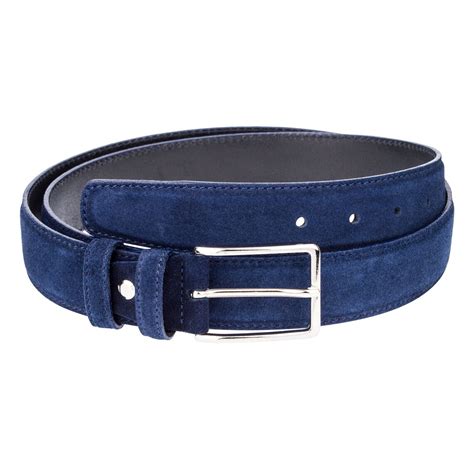 Blue Suede Leather Belt Mens Belts Navy Dress Suit Etsy