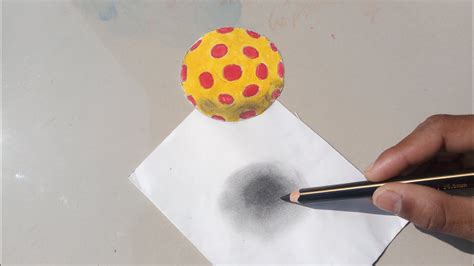 How To Draw 3d Ball Floating In Air Learn To Draw 3d Ball Youtube