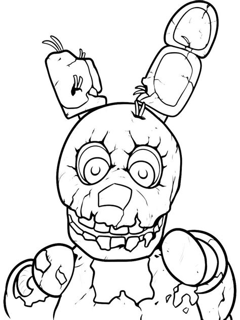 Springtrap From Animatronics Coloring Pages Fnaf Coloring Pages