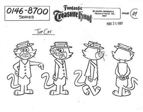 top cat ~ set of three hanna barbera model sheets with multiple images ebay
