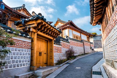 Traditional Korean Style Architecture At Bukchon Hanok Village In Seoul