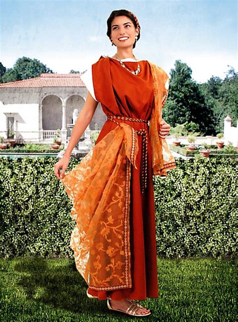 Roman men and boys wore togas, and they heartily disliked them. Roman Stola and Palla saffron