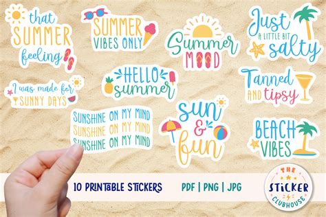 Printable Summer Stickers Ubicaciondepersonascdmxgobmx