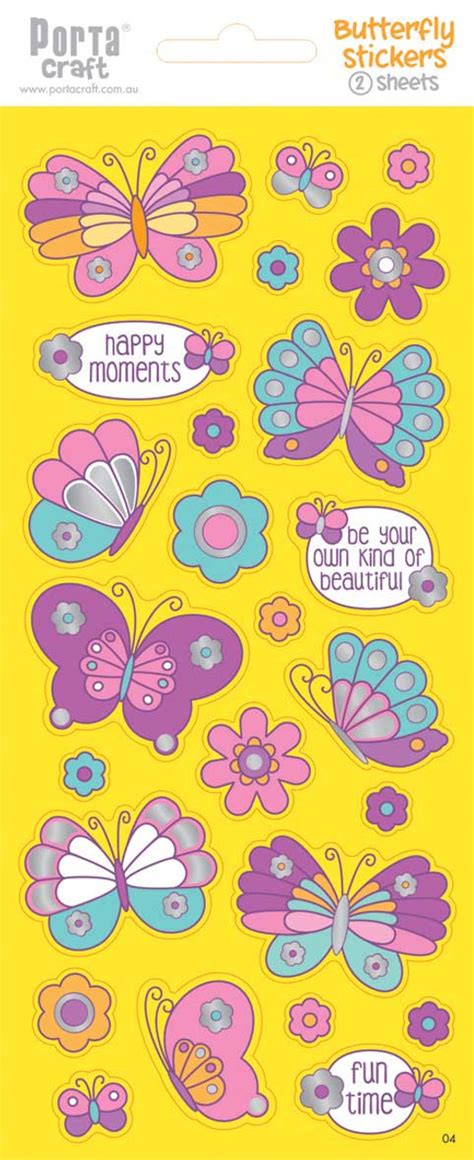 Sticker Sheets 4 Butterfly Design A 2 Sheets Product 12815204a