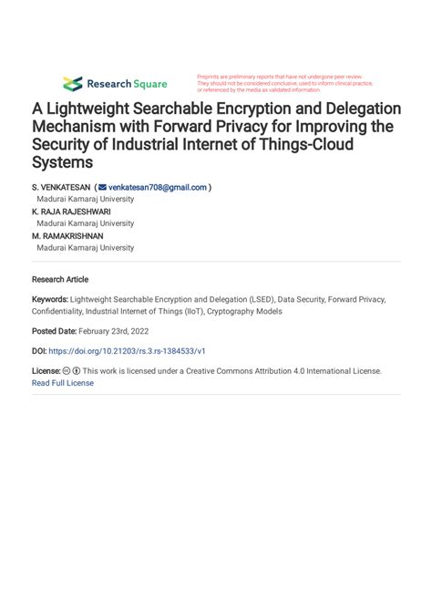 Pdf A Lightweight Searchable Encryption And Delegation Mechanism With