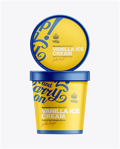 oz ice cream container mock   pot tub mockups  yellow images object mockups