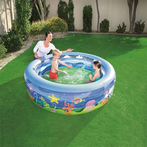 Bestway Summer Wave Crystal Childrens Inflatable Pool Ø196xx53 Cm