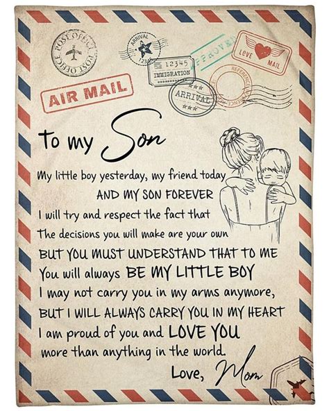 Personalized A Love Letter To Son From Mom Fleece Sherpa Woven Blankets