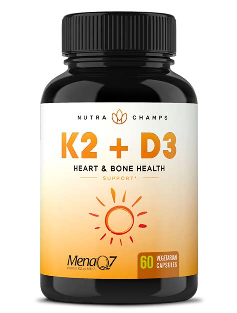 Separately, vitamin d3 and k2 both promote a healthy lifestyle. Vitamin K2 + D3 - NutraChamps