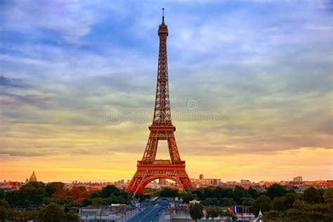 Eiffel Tower At Sunset Paris France Stock Photo Image Of History