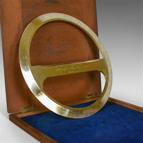 Cased Antique Protractor 360 Degree Scientific Instrument Navigation C