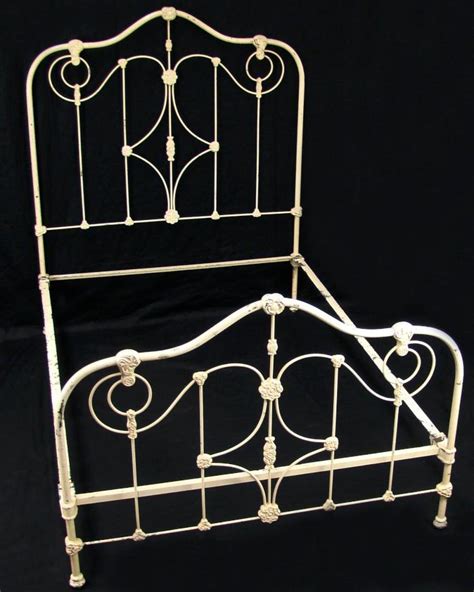 Antique Cast Iron Bed Full Bedroom Furniture Headboard Footboard Shabby