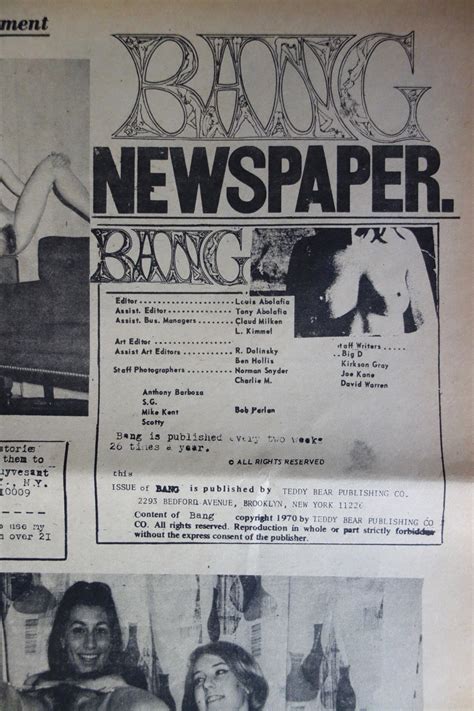 Bang 1970 Wild Underground Newspaper Erotic Fiction Art Photos Etsy