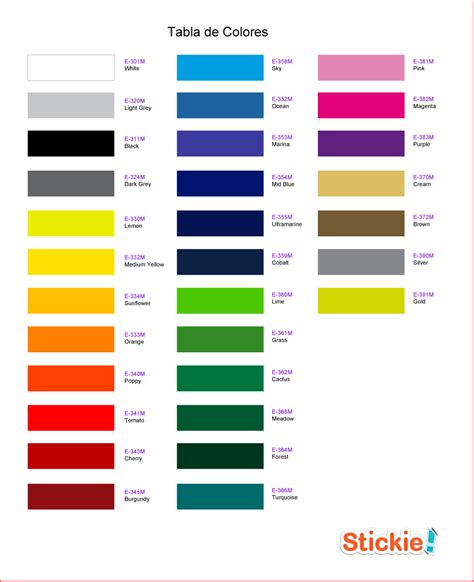Sintético 95 Foto Tabla De Colores Con Nombres Mirada Tensa