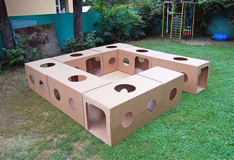 Cardboard Box Tunnel Diy For Kids Cardboard Box Crafts Kids Playing