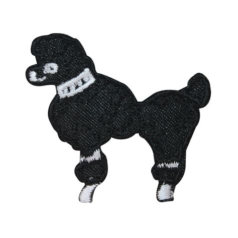 Id 2736a Small Black Poodle Patch Fancy Pet Dog Embroidered Iron On