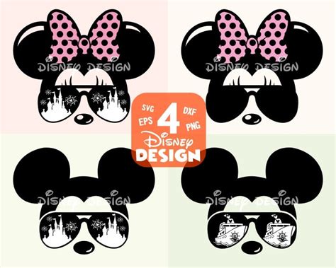 Mickey With Sunglasses Svg Minnie Mouse Castle Svg And Png Etsy Uk