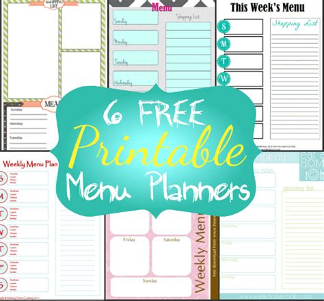6 weekly menu planner templates infarrantly creative