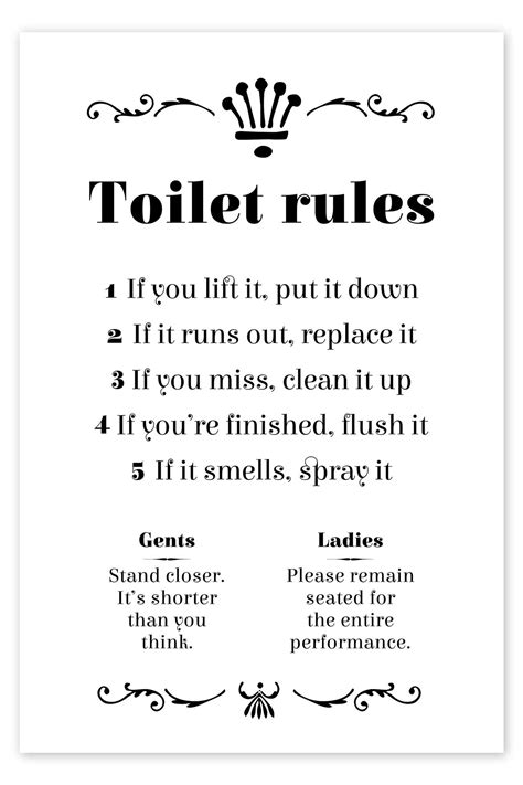 Toilet Rules Af Typobox Som Plakat L Rredsbillede Og Mere Posterlounge Dk