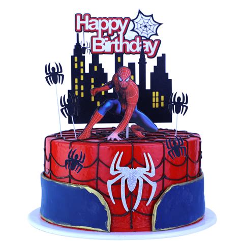 Cake Topper Toppers Set Super Hero Spiderman Cake Decoration Happy