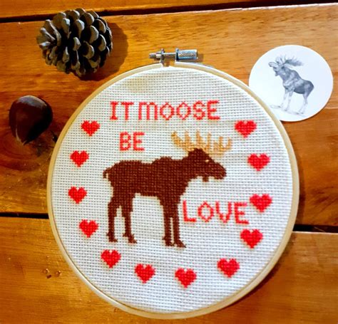 It MOOSE Be Lovepdf Pattern MOOSE Cross Stitch PDF Pattern Fun Moose