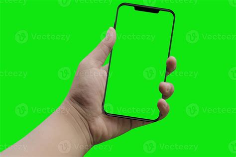 Modern Smart Phone In Hand Green Screen And Background 3518213 Stock