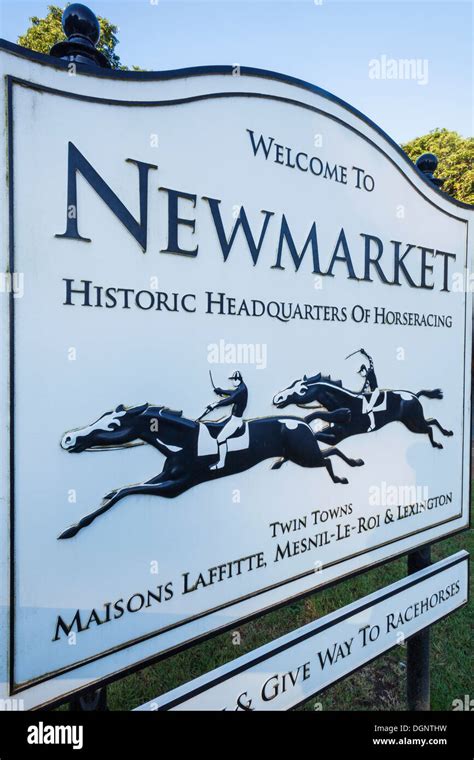 England East Anglia Suffolk Newmarket Town Sign Stock Photo Alamy