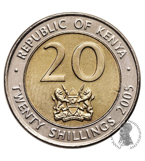 Kenya 20 Shillings 2005 Bi Metallic First President Od Kenya