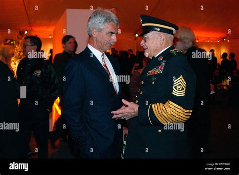 Sam Elliott With Sgt Maj Basil Plumley At The After Party For The
