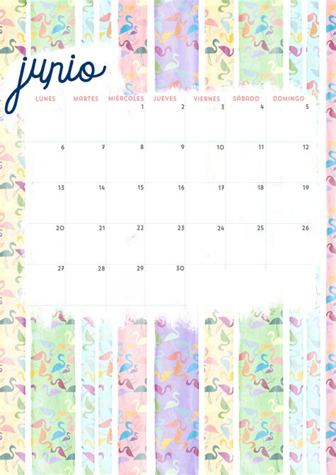 Calendario Junio Imprimible Y Fondo Calendario Junio Páginas