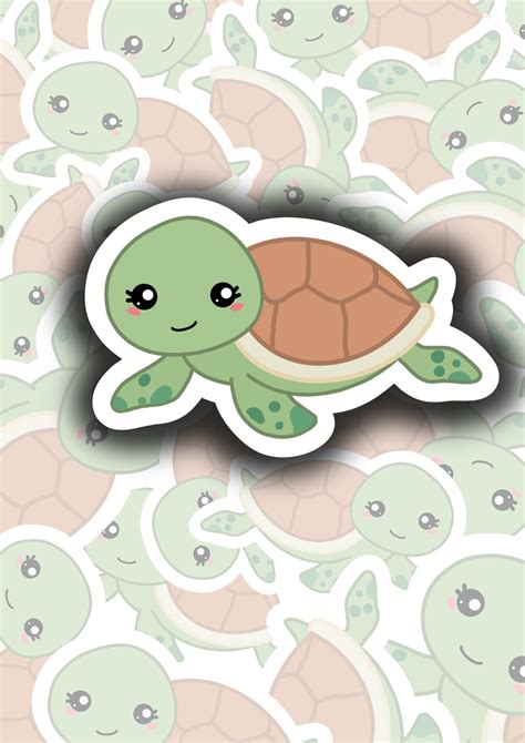 Cute Turtle Stickers Sea Turtle Stickers Snorkel Stickers Etsy