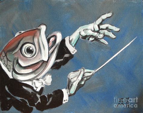 Conductor Fish Painting By Ellen Marcus Pixels