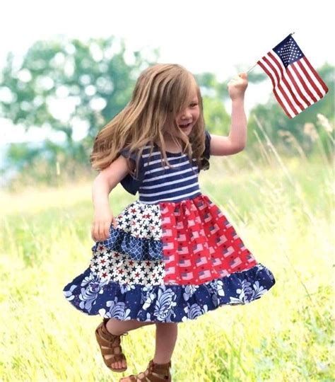 Pin By Christy Saunders On Children American Flag Dress 4th Of July