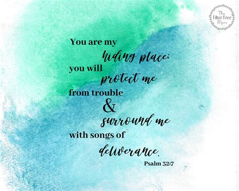 You Are My Hiding Place Psalm 327 Christian Printable Etsy