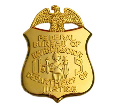 Fbi Department Of Justice Mini Badge Solid Copper Replica Movie Props