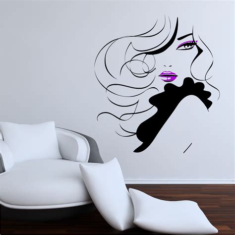 Pin Up Girl Donna Moderna Parrucchiere Wall Sticker Decalcomania Murale
