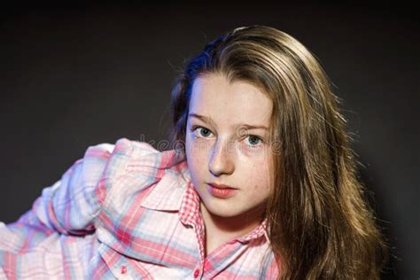 Cute Teenage Girl Close Up Portrait Stock Image Image Of Portrait