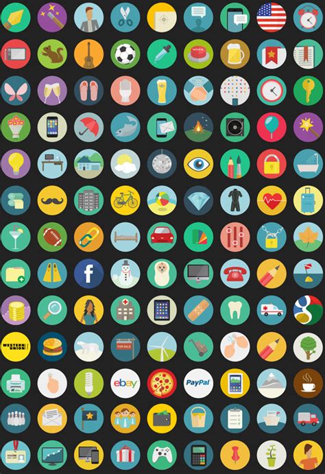 1000 Flat Round Icons Vector Bundle Icons Graphic Design Blog